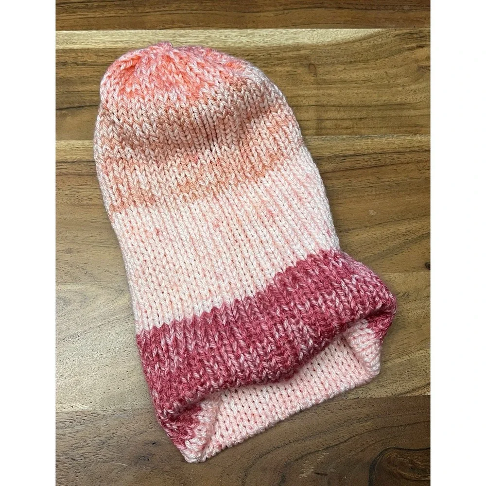Handmade Pink Ombré Beanie Hat